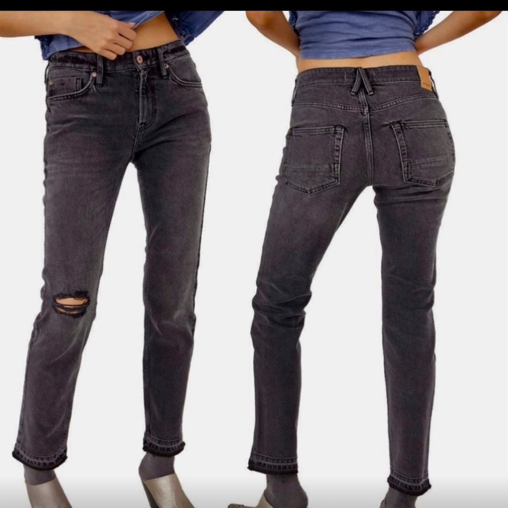 Free People Straight Leg Slim Boyfriend Jeans
